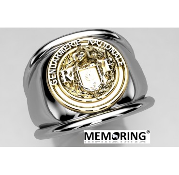 Gendarmerie - Argent massif + Plateau Or massif 9 carats 375/1000eme  - Armée de Terre