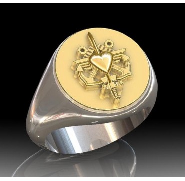 Epouses de Militaires- Argent massif + Plateau or massif 18 carats