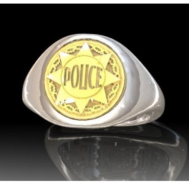 Police nationale - Argent massif + Insigne or 9 carats - Autres Corporations