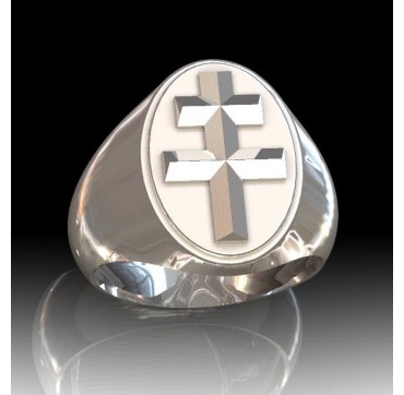 CHEVALIERE CROIX DE LORRAINE - Argent massif - 