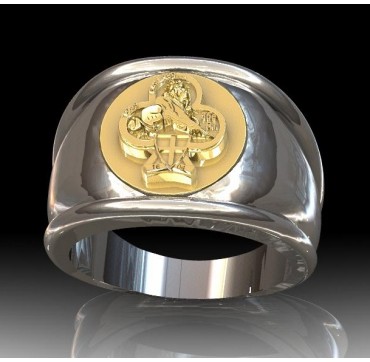 35eme Régiment d'Infanterie - Argent massif + Plateau or massif 18 carats - Armée de Terre