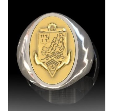 2 EME RIMa - Argent massif + Plateau or massif 9 carats- Armée de Terre