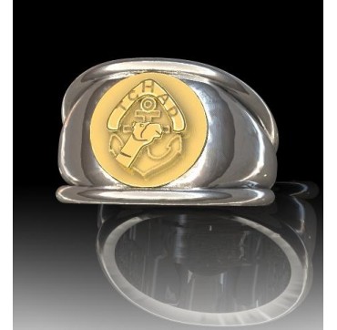 REGIMENT DE MARCHE DU TCHAD - Argent massif   + Plateau or massif 18 carats- Armée de Terre