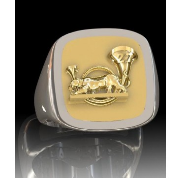Chasseurs alpins 27EME BCA - Argent massif + Plateau or massif 18C - Armée de Terre