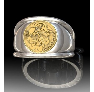 PORTE AVION CLEMENCEAU. - Argent massif + Plateau or massif 18 carats - Marine Nationale