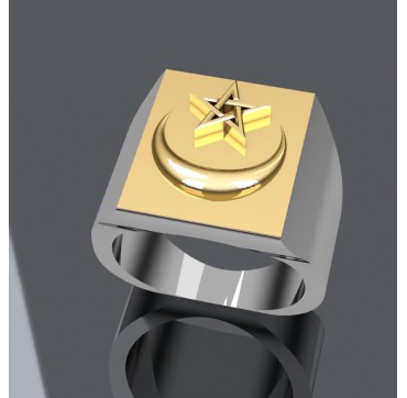 68eme RAA carrée- Argent massif + Plateau Or massif 9 carats 375/1000eme - Armée de Terre