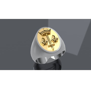 ARMES JEANNE D'ARC  Argent massif + Plateau Or massif 9 carats 375/1000eme - 