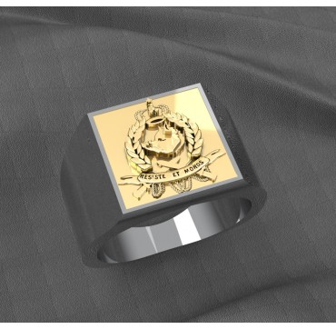 CHASSEURS ARDENNAIS - Argent massif + Plateau Or massif 9 carats 375/1000eme- Autres Corporations