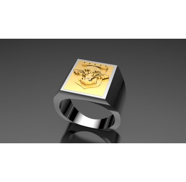 EMBLÈME 13EME RDP - Argent massif + Plateau or massif 18 carats - Armée de Terre