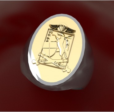 35eme RAP - Argent massif + Plateau or massif 18 carats - Armée de Terre