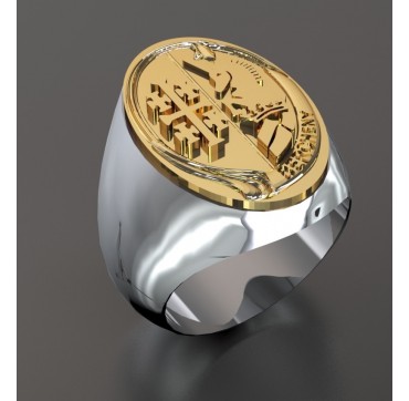 1ER RHP  - Argent massif + Plateau or massif 18 carats - Armée de Terre