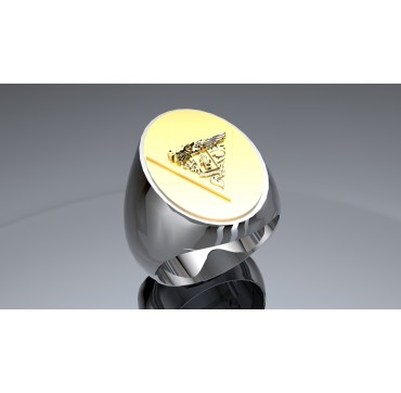 2EME REP - Argent massif + Plateau Or massif 9 carats 375/1000eme - Armée de Terre