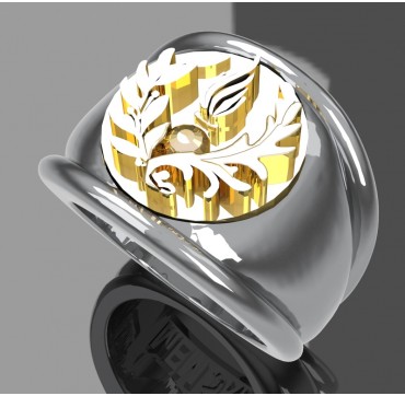 COMMISSARIAT ARMEE DE TERRE  - Argent massif + Plateau or massif 18 carats - Armée de Terre