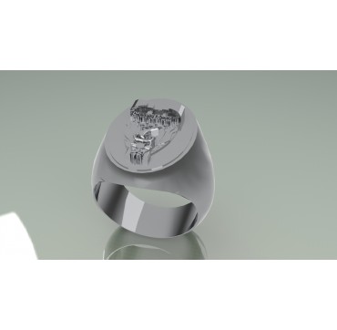 Pompier de Paris OVALE - Argent massif - Armée de Terre