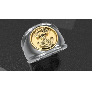 Blindée & Cavalerie AMX 30 - Argent massif + Plateau or massif - Armée de Terre