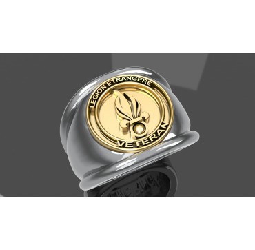 Vétérans Légion étrangère - Argent massif + Plateau Or massif 9 carats 375/1000eme - Armée de Terre