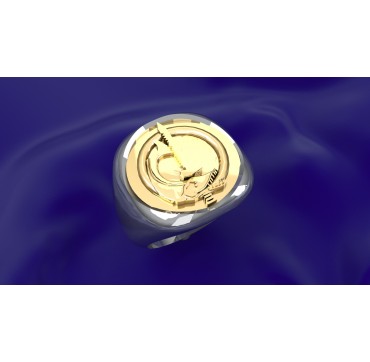 Plongeurs subaquatiques - Argent massif + Plateau Or massif 9 carats 375/1000eme - Marine Nationale