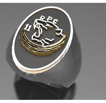 11EME RPC - Argent massif + Plateau Or massif 9 carats 375/1000eme - Armée de Terre