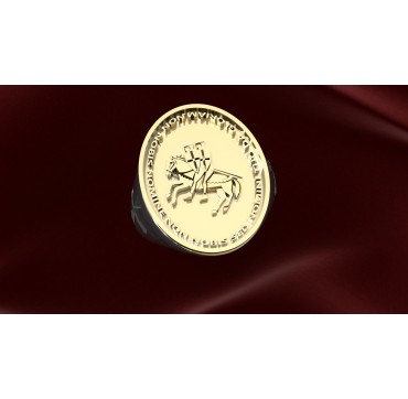 CHEVALIERS  DU TEMPLE  Argent massif + Plateau Or massif 9 carats 375/1000eme - 