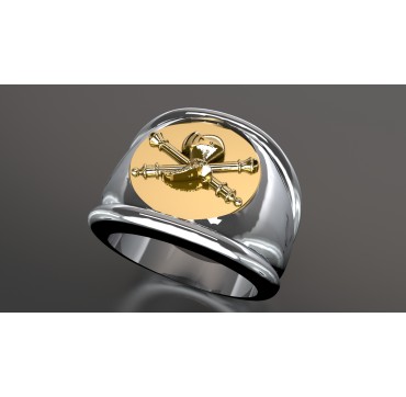 CHARS DE COMBAT - Argent massif + Armée de TerrePlateau Or massif 9 carats 375/1000eme