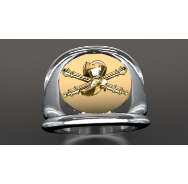 Blindée & Cavalerie - Argent massif + Plateau or 18k - Armée de Terre