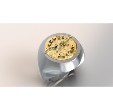 Armée de l'air française - Argent massif + Plateau Or massif 9 carats 375/1000eme - Armée de l'Air