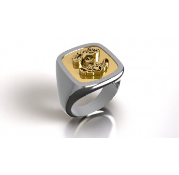 Blindée & Cavalerie - Argent massif + Plateau or 18k - Armée de Terre