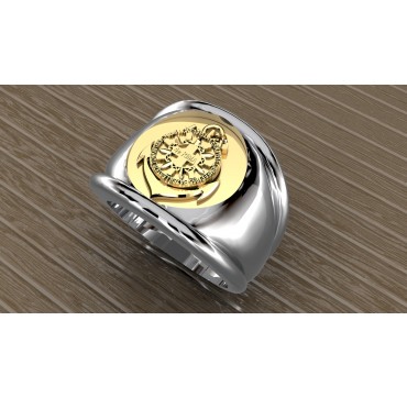 4EME RIMa - Argent massif  18 carats + Plateau or massif - Armée de Terre