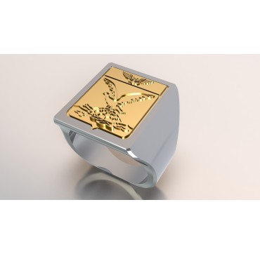 FLOTILLE 4F ARGENT ET OR 18 CARATS